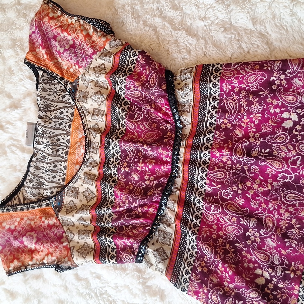 Pre-owned adorable Fashon Bug Blouse w/ tie in back M - Picture 3 of 11